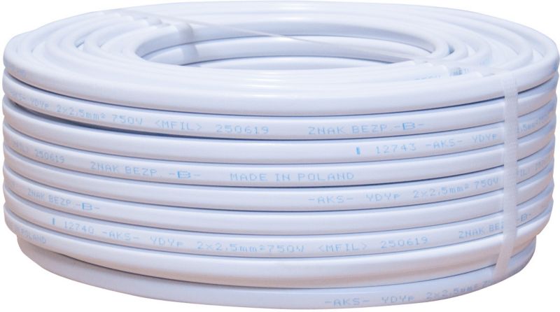 AKS Zielonka YDYp 4/7 installationskabel 2 x 2,5 mm², 25 m
