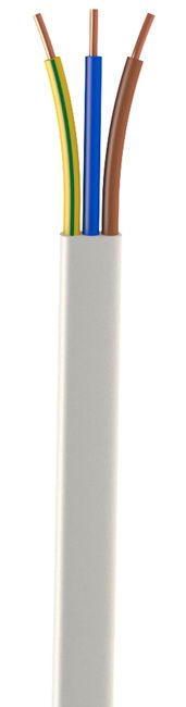 YDYp kabel 3 x 1,5 mm² 750 V hvid 100 m