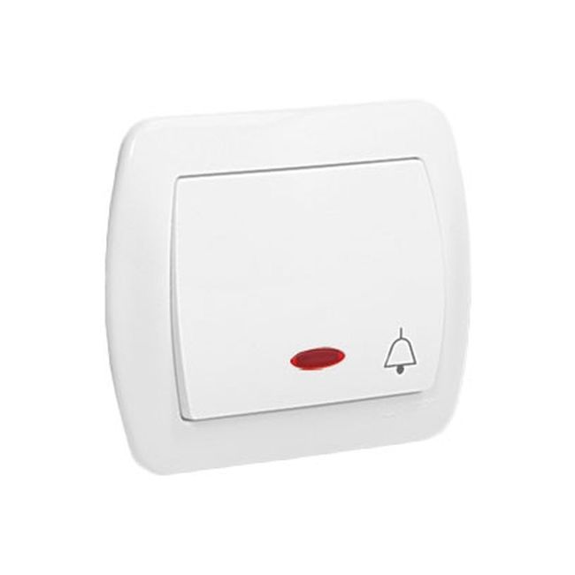 Dørklokketryk Kontakt-Simon Akord med belysning, hvid