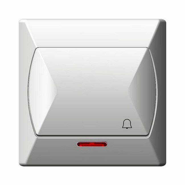 Ospel Akcent indbygningsknap med hvid baggrundsbelysning