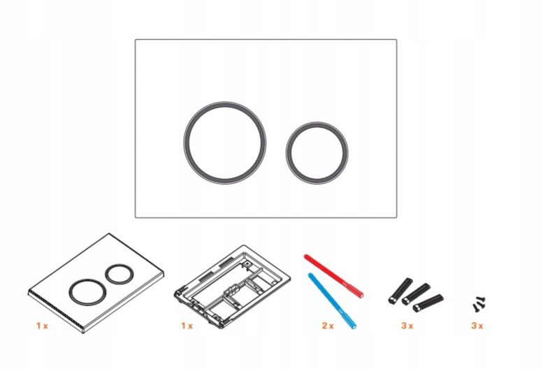 Dobbeltskylleknap M11V3 KK-Pol hvid 1 stk.