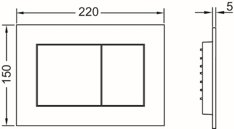 Toilet Skylleknap 22x15 cm Hvid Antibakteriel Front/Top Montering