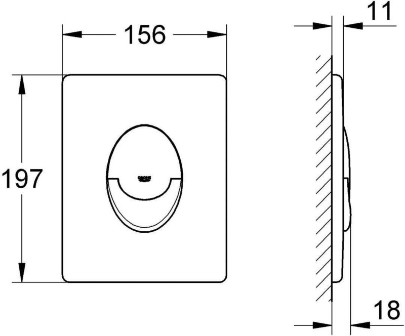 Grohe Start WC-knap i krom/mat
