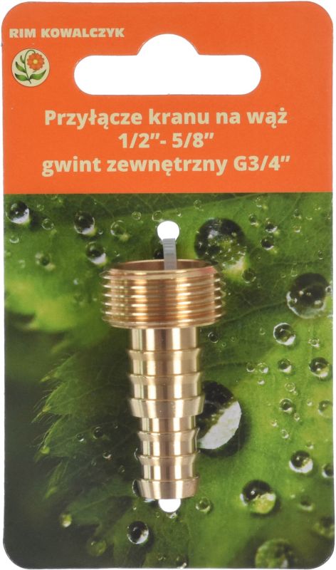 Kranforbindelse 1/2" - 5/8" med udvendigt gevind 3/4"