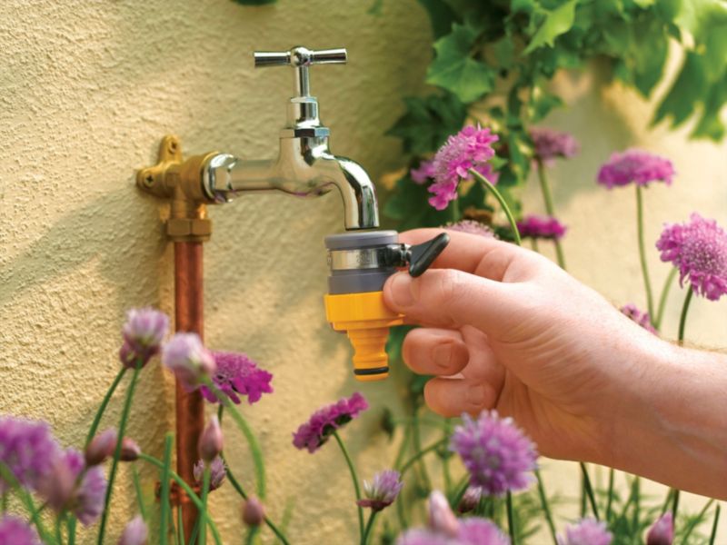 Hozelock tilslutning med gummiring 18 mm