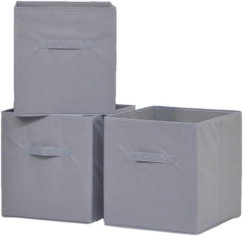 Gråt opbevaringsæske 31 x 34 x 33 cm, 3 stk.