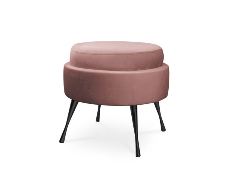 Puf Bettso Muszelka med metalben i mat‑sort, antik rosa, 1 stk.