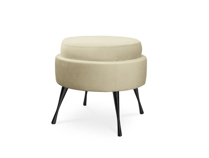 Bettso Muszelka puf med metalben i mat‑sort, beige, 1 stk.