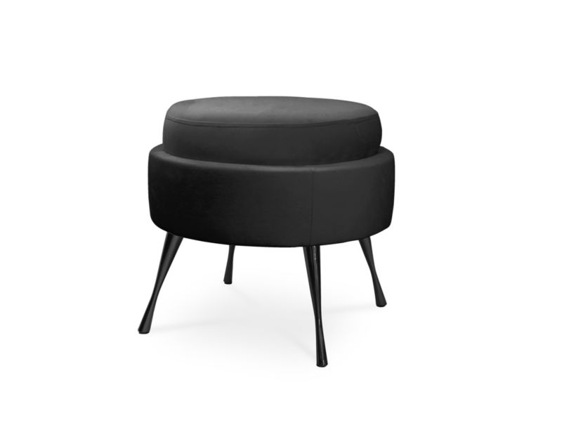 Puf Bettso Musling på metalben i mat-sort, 1 stk.