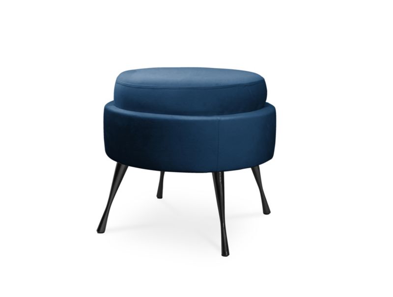 Bettso musling-puf med metalben i mat-sort, navyblå, 1 stk.