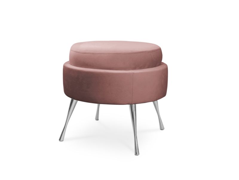 Puf Bettso Musling på metalben i antik rosa, 1 stk.