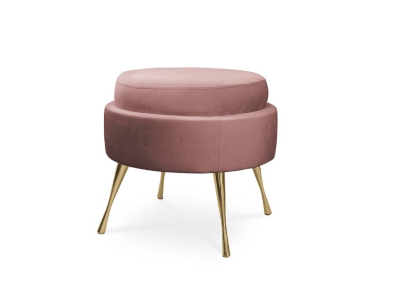 Bettso Musling puf med metalben i antik rosa, 1 stk.