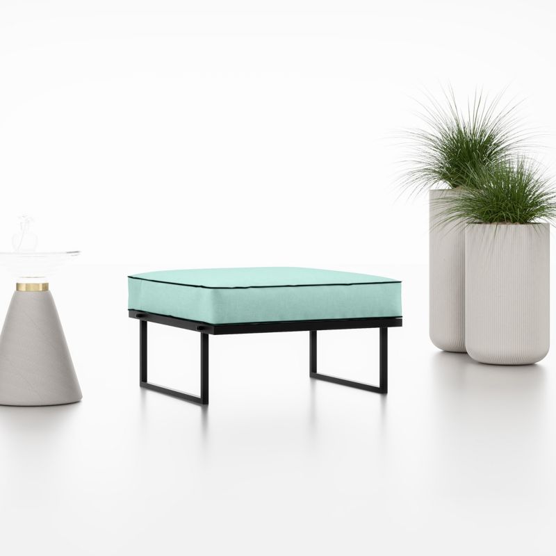 Bettso Garten udendørs puf med sorte ben i turkis, 1 stk.