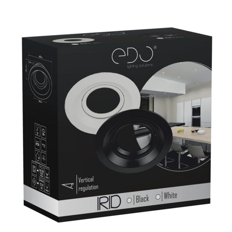 Indbygningsspot Edo Irid Black IP20 rund sort EDO777136 1 stk.