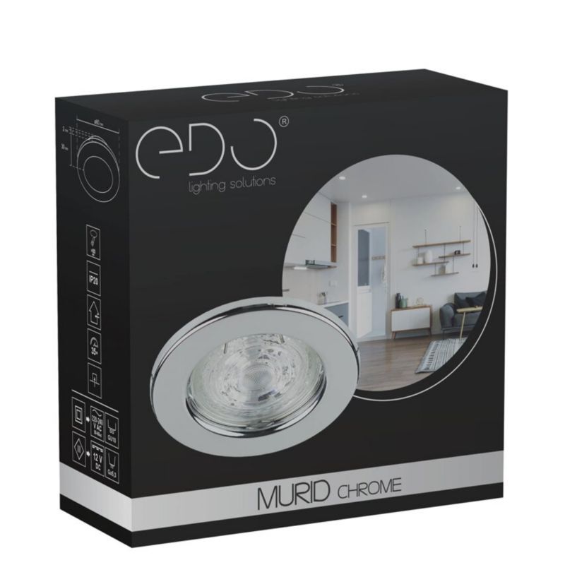 Indbygningsspot Edo Murid Chrome IP20 rund krom EDO777293 1 stk.