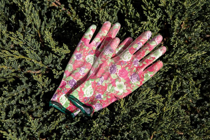 VERTO havehandsker i polyester, str. 9, flerfarvede, 1 par