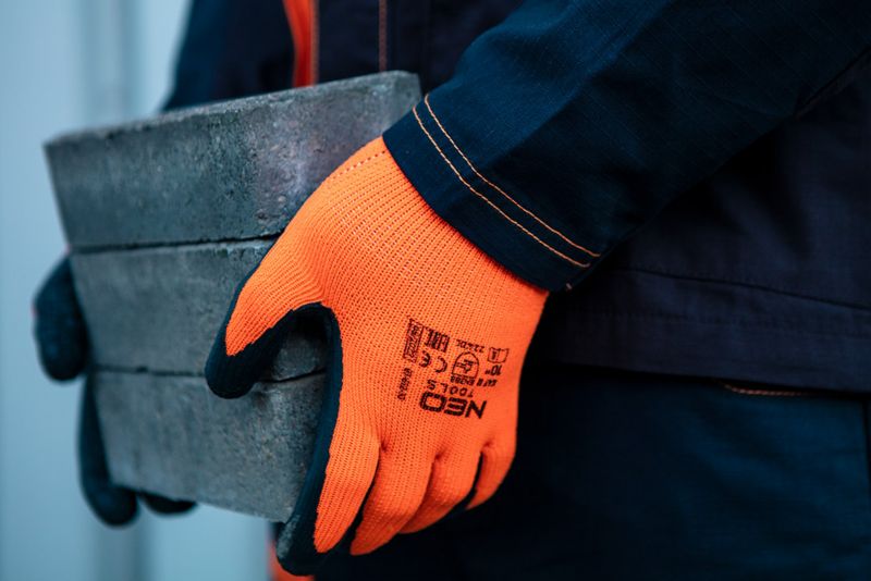Arbejdshandsker NEO TOOLS polyester belagt med latex str. 10 orange 1 par