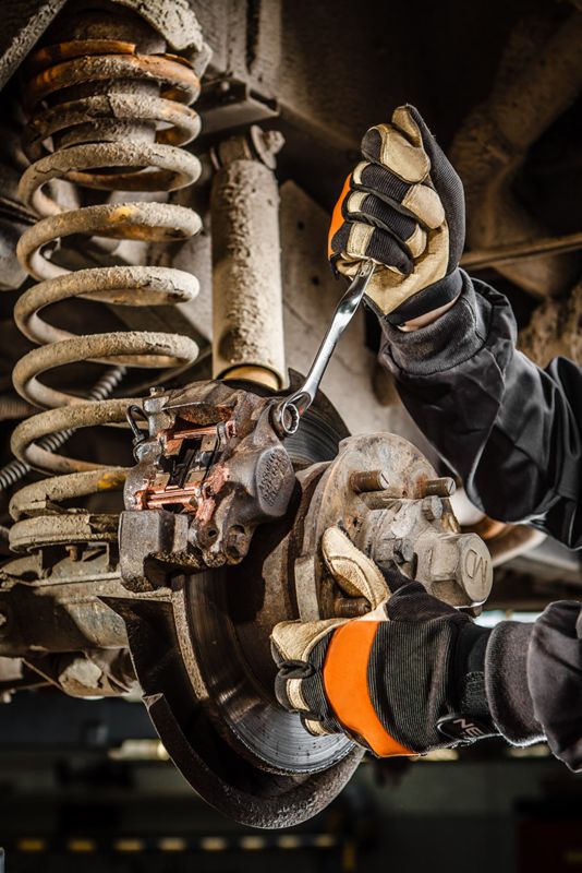 NEO TOOLS arbejdshandsker i syntetisk læder str. 10, flerfarvede, 1 par