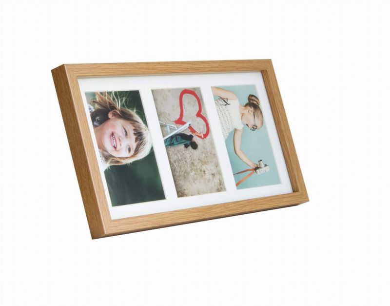 BD art ramme 18x35 cm egetræ til 3 billeder, 1 stk.
