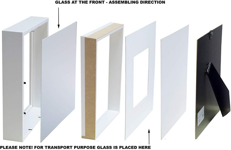 BD art 3D box billedramme 28x28 cm dyb, hvid, 1 stk.