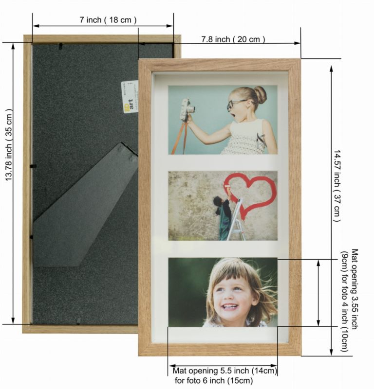 BD art Galeria 3D dyb billedramme i eg 18x35 cm brun, 1 stk.