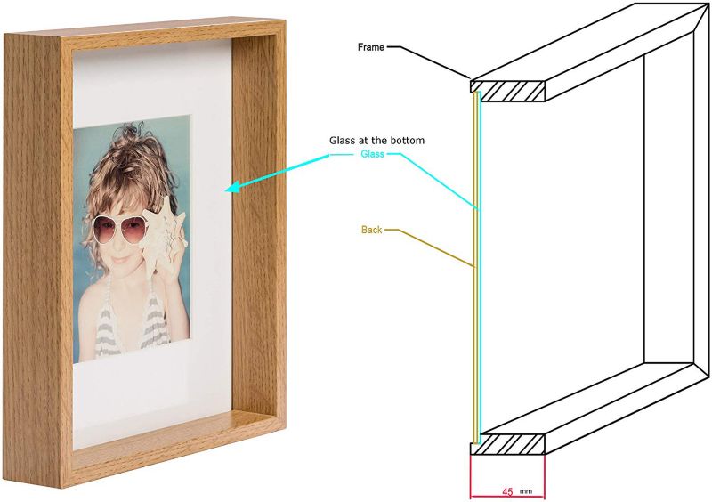 BD Art dyb billedramme 15x21 med passepartout i eg, brun, 1 stk.