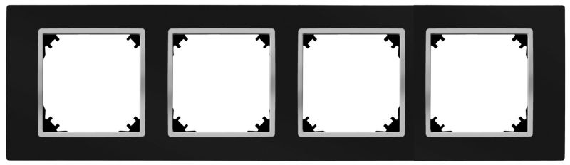 Dekorativ firedobbelt ramme Elektro-Plast Vestra sort / krom