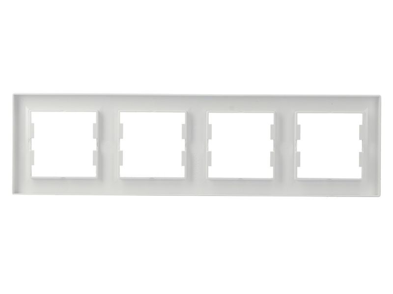 Schneider Electric Asfora hvid vandret firedobbelt ramme