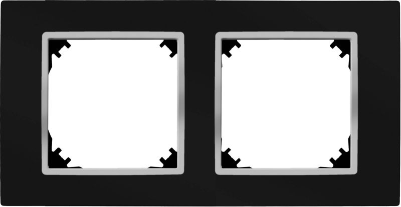 Dobbelt dekorativ ramme Elektro-Plast Vestra sort / krom