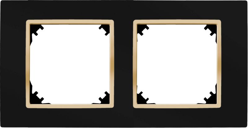Dobbelt dekorativ ramme Elektro-Plast Vestra sort/guld