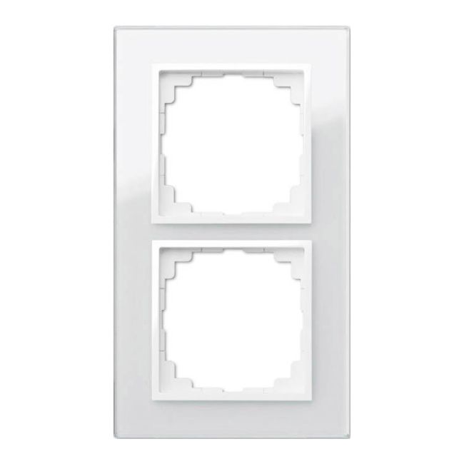 Dobbelt dekorativ ramme Elektro-Plast Vestra i hvidt glas