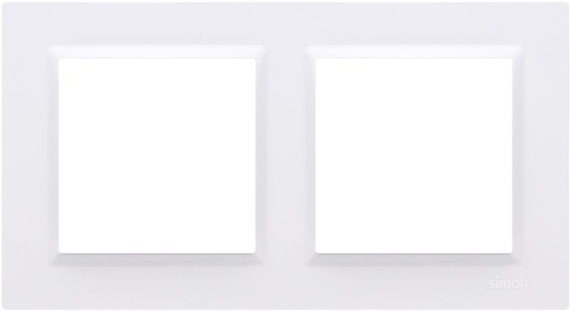 Dobbelt ramme Kontakt-Simon S10 universal hvid