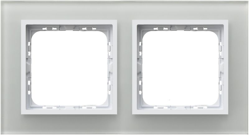 Dobbelt ramme Ospel As hvidt glas