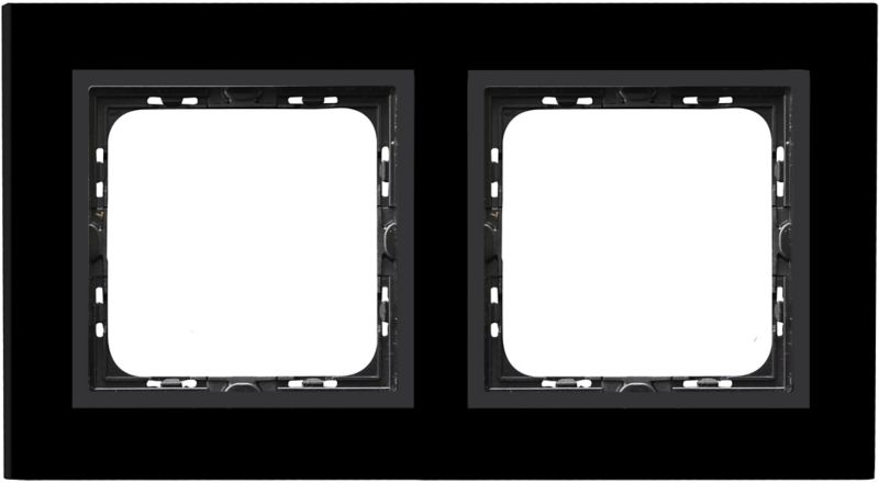 Dobbelt ramme Ospel As i sort glas