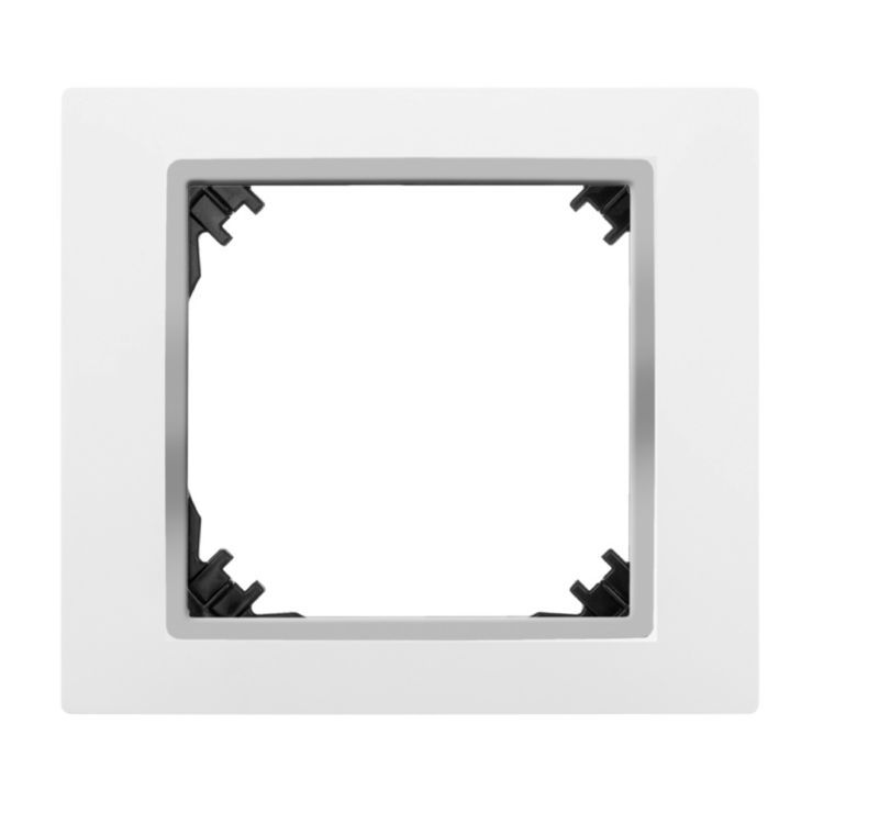 Dekorativ enkelt ramme Elektro-Plast Vestra hvid / krom