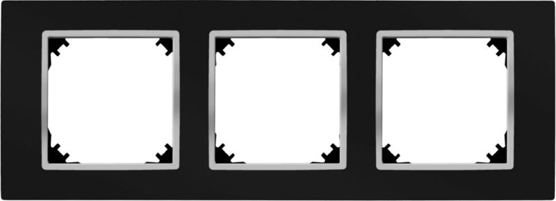 Dekorativ tredobbelt ramme Elektro-Plast Vestra sort / krom
