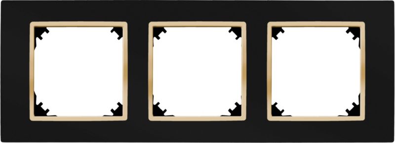 Dekorativ tredobbelt ramme Elektro-Plast Vestra sort / guld