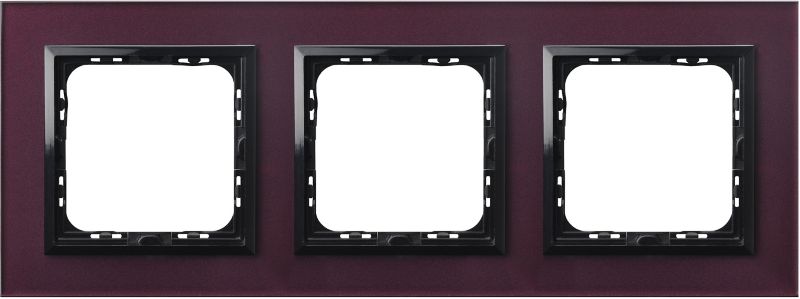 Triple ramme Ospel As i blommefarvet glas