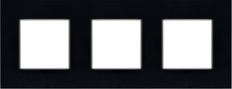 Rosa tredobbelt ramme i glas, dyb sort