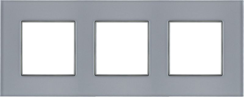 Tredobbelt ramme Rosa i glas med metallisk sølvfinish