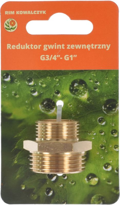 Messing reduktionsstykke med udvendigt gevind 3/4" - 1"