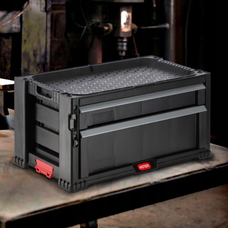 Keter værkstedsreol 237790 Tool Chest med 2 skuffer, sort