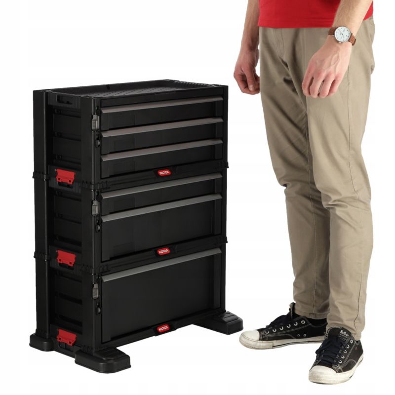 Keter Tool Chest Set værkstedsreol med 6 skuffer, sort