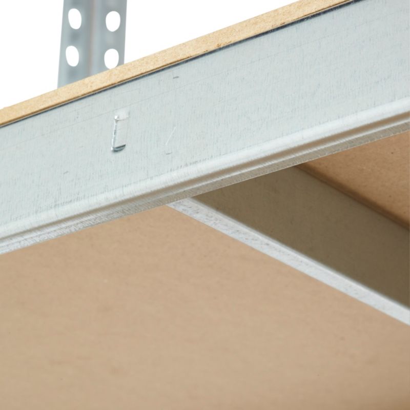 Gammel metalreol 180 x 90 x 40 cm 5 hylder 175 kg galvaniseret