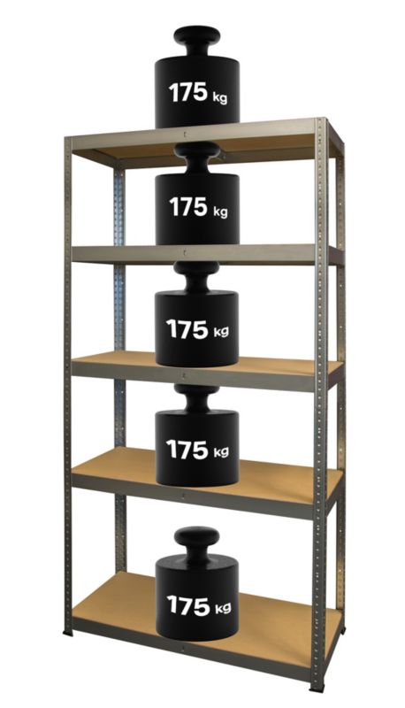 Metalkas metalreol 179 x 80 x 35 cm RZP 5 hylder 175 kg