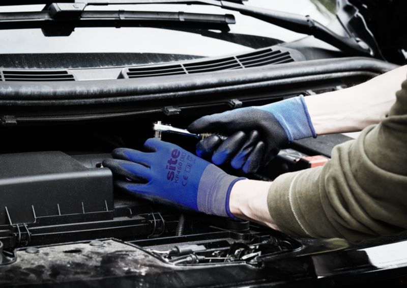 Beskyttelseshandsker Site nylon blå L