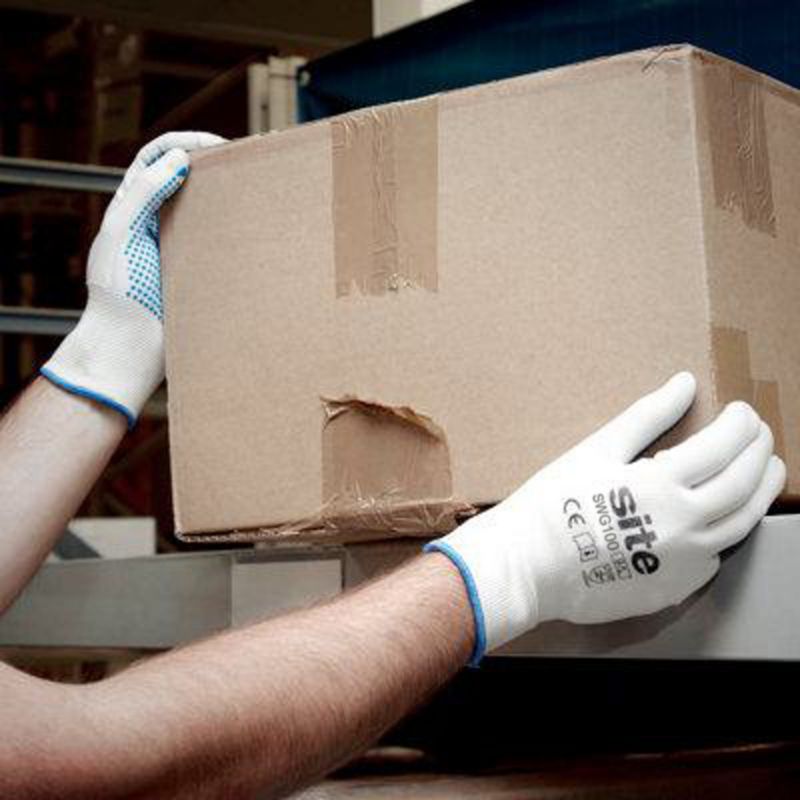 Site SWG100 hvide prikker arbejdshandsker L 5 par