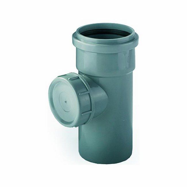 Inspektionsstuds til indvendig kloak Pipelife 110 mm grå