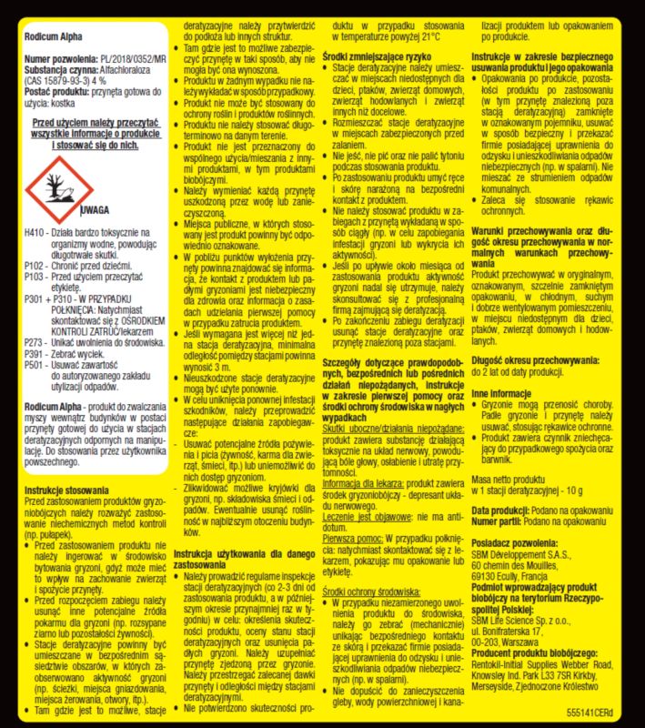 Rodicum Alpha mod mus 2 x 2 x 5 g
