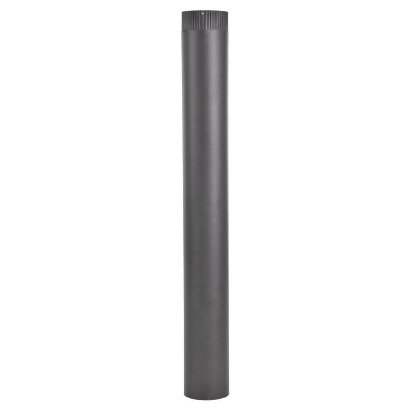 Røgrør Ø130 mm 1 m Sort Stål pipe 113